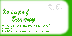 kristof barany business card
